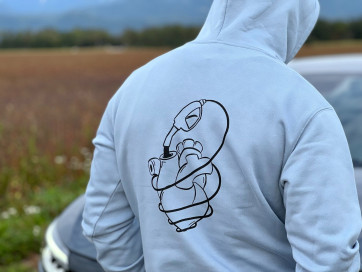 Ash Blue Heart Men Hoodie