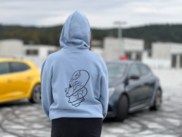 Ash Blue Heart Women Hoodie